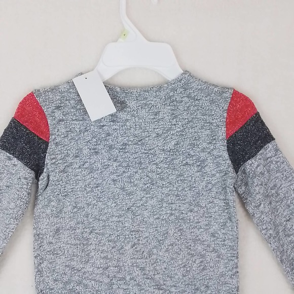 OshKosh Long Sleeve Knit Tee T-Shirt Size 4‎ in Heathered Gray w/ Red - Picture 6 of 10